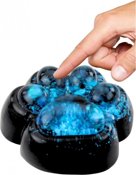 Gniotek Kattenpoot Antistress Sensorisch Zwart Blauw Glitter