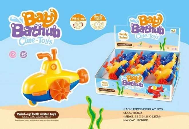 Wind-up Submarine for Water 13 cm