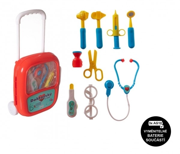 Doctor Play Set With Stethoscope In Wheeled Plastic Case