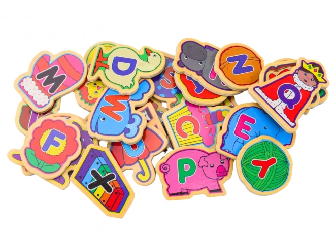 Wooden Magnet Set: Letters, Animals & Objects