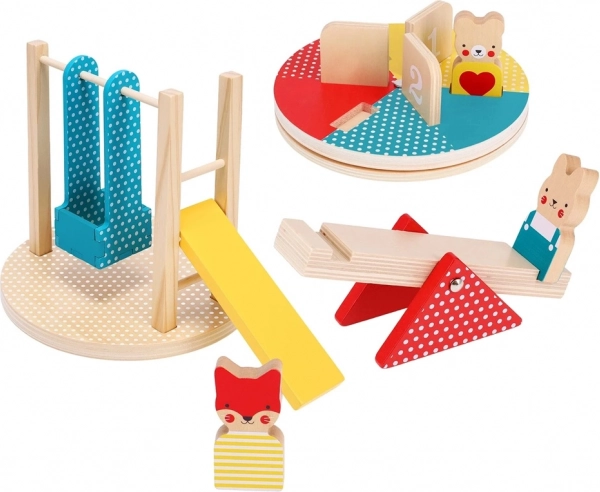 Petit Collage Wooden Playground Set with Animals