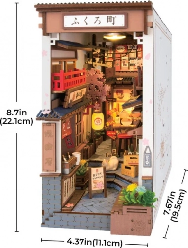 3D Puzzle Bookend Sakura Alley with Wine