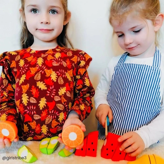 Wooden Cutting Fruit Set with Apron