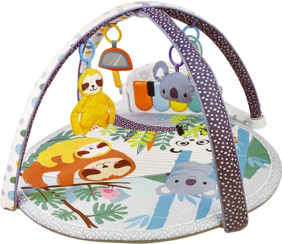 Arched gym with hanging toys