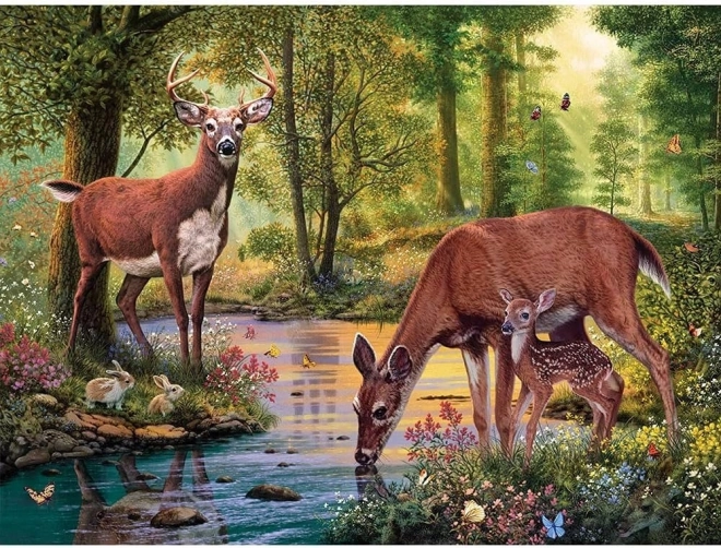 Pittura diamantata Cervo al ruscello 30 × 40 cm