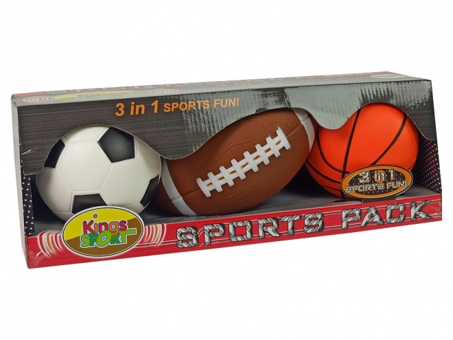 Soft Sports Ball Set 3-in-1 Football Basketball Baseball