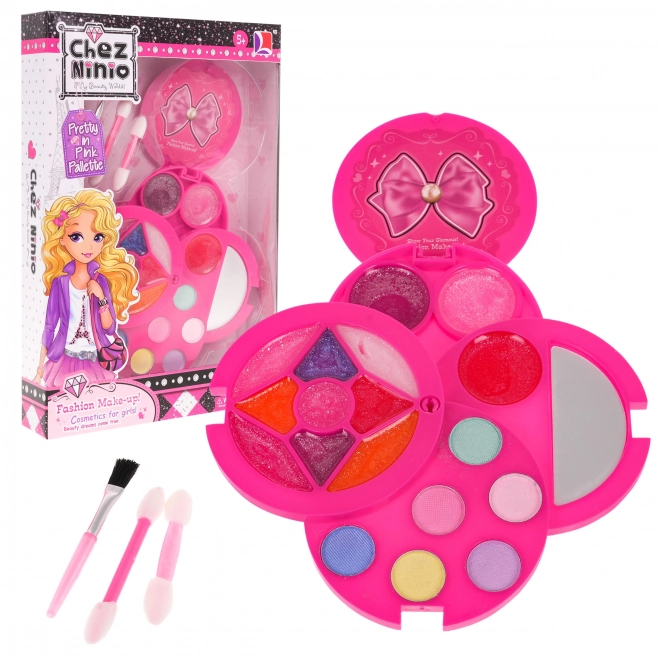 Children's Makeup Kit with Pink Cosmetic Bag