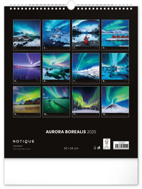 Wall Calendar Northern Lights 2025