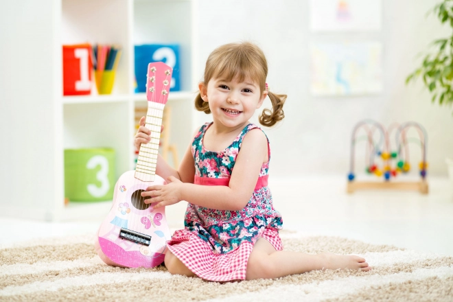 Children's Pink Guitar with Metal Strings