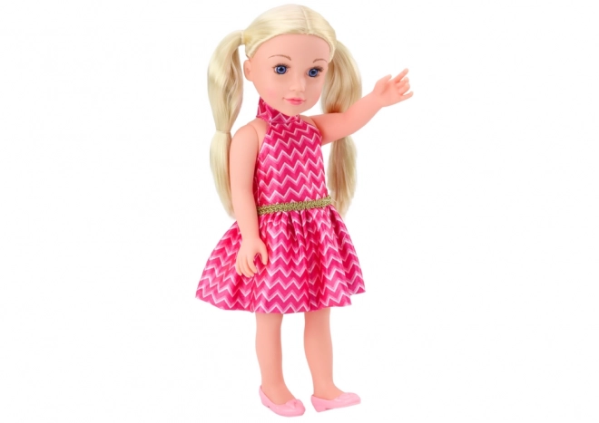 Large Doll with Blonde Hair and Pink Dress