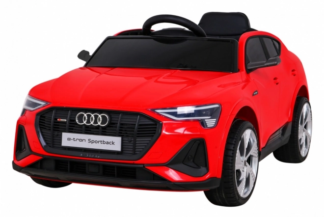 Audi E-Tron Sportback pre deti + Pilot + pohon 4x4 + pomalý rozjazd + rádio MP3 + LED – Červená