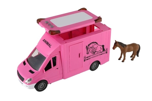 Jouet transporteur de chevaux rose avec effets