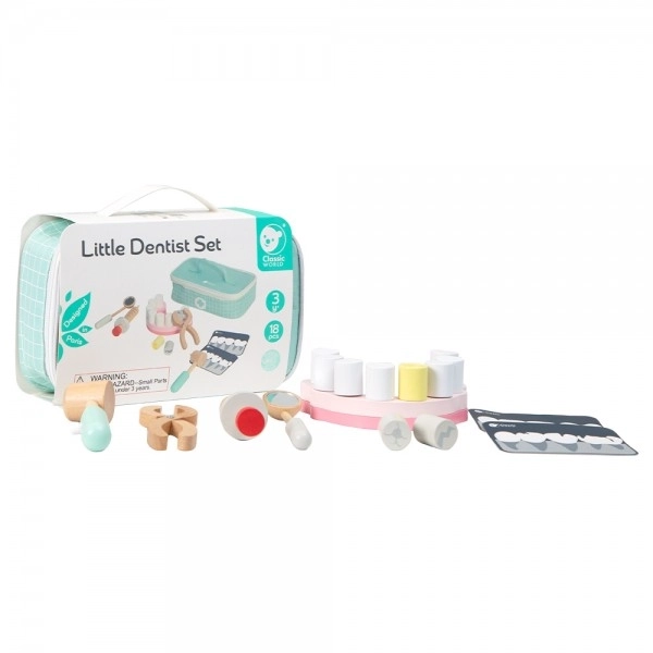 Dentist Play Set with Wooden Tools in Fabric Bag