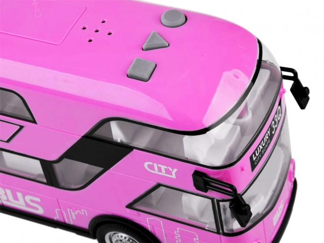 Pink Double-Decker Bus with Sound and Light Effects