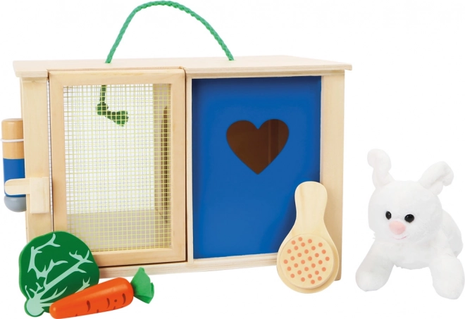 Plush Rabbit in a Hutch with Accessories