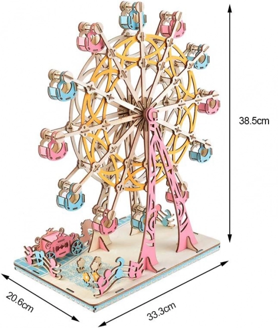 Pastel Wooden 3D Puzzle Ferris Wheel