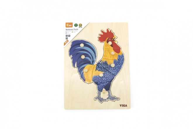 Wooden Montessori Puzzle - Rooster