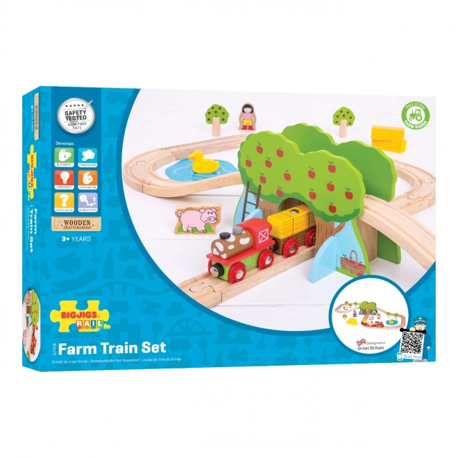 Bigjigs Rail Wooden Farm Train Set