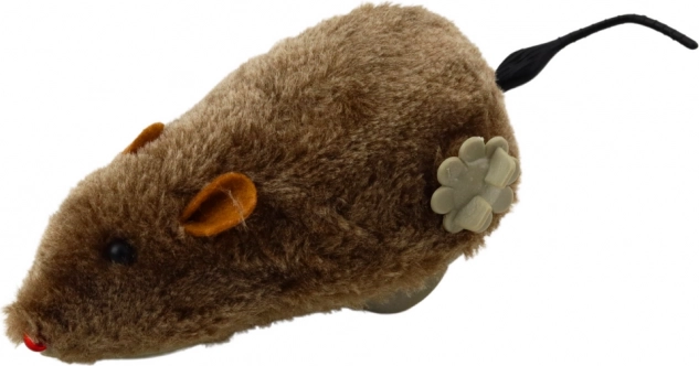 Wind-up plush mouse toy for children and cats