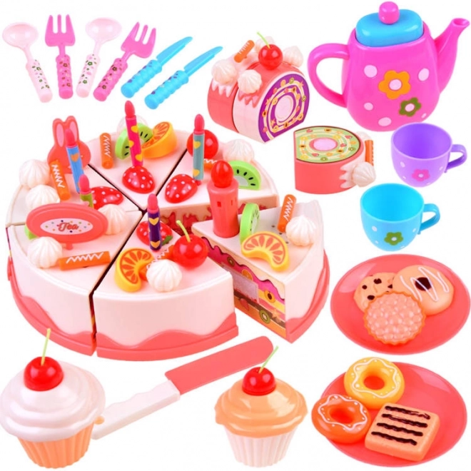 Large Birthday Cake Set with Velcro for Slicing