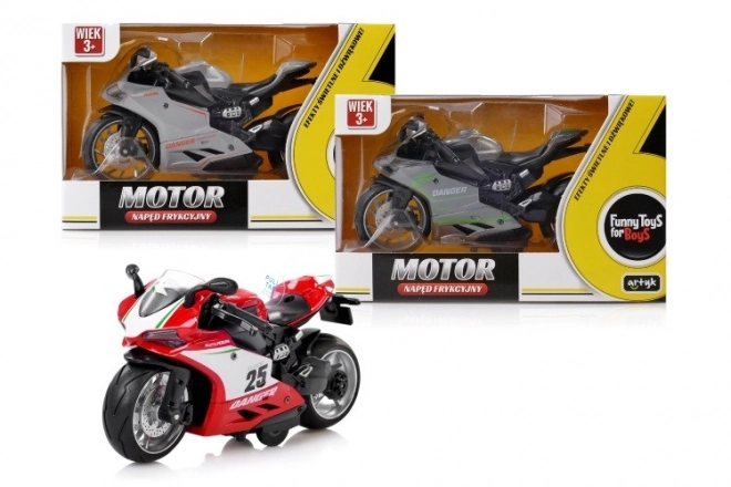 Motorcycle with Friction Drive Sound, Light