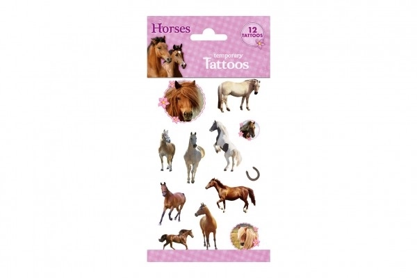 Colorful Horse Tattoos Set 12 Pieces