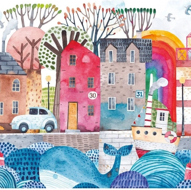 Jigsaw Puzzle Harbor 250 Pieces with Stickers