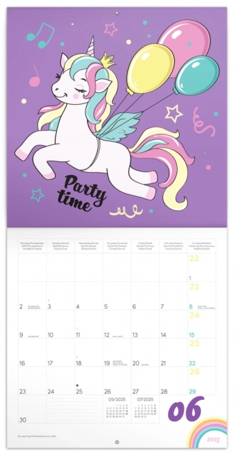 Notique Happy Unicorns Wall Calendar 2025