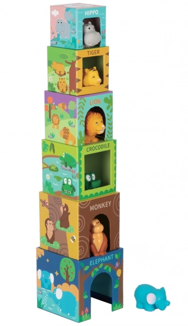 Safari Animal Stacking Blocks for Kids