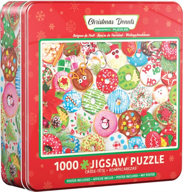 Eurographics Christmas Donuts Puzzle in Metal Box - 1000 Pieces