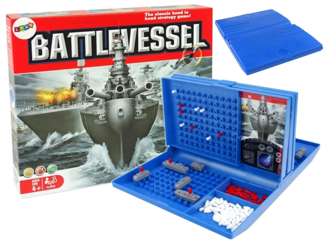 Strategic Battleship Board Game in a Blue Case