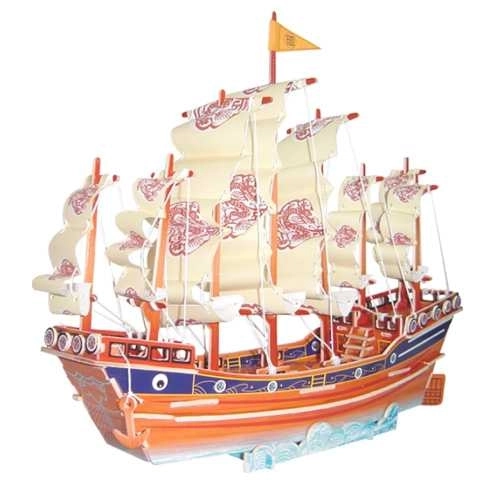 Woodcraft 3D Puzzle Colorful Sailboat