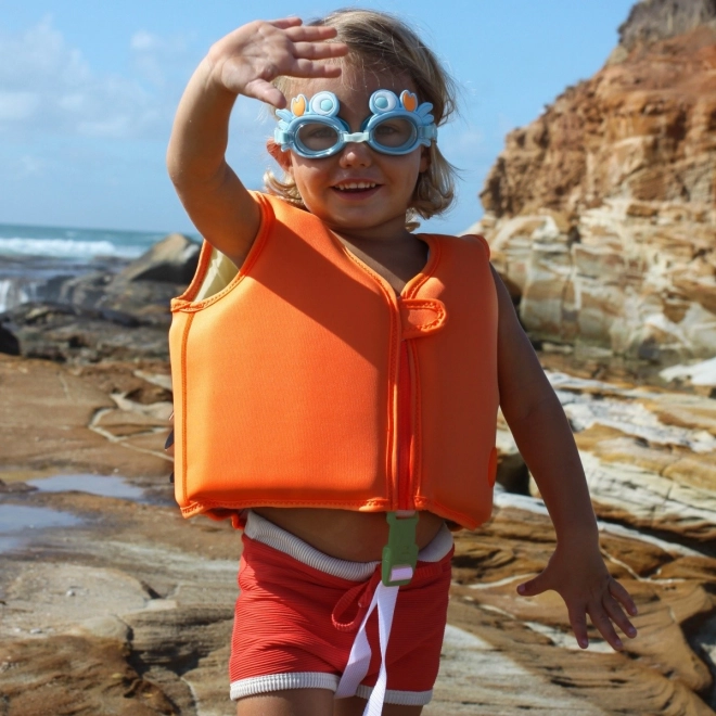 Swim Vest for Toddlers 2-3 Years - Sonny the Sea Creature Neon Orange