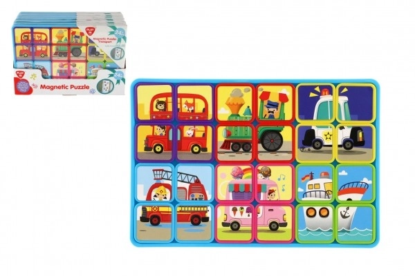 Magnetic Puzzle Board - Transportation Theme