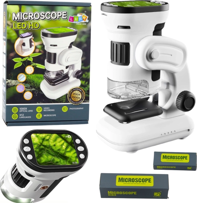 Microscopio digitale per bambini con display HD 200×–1000×