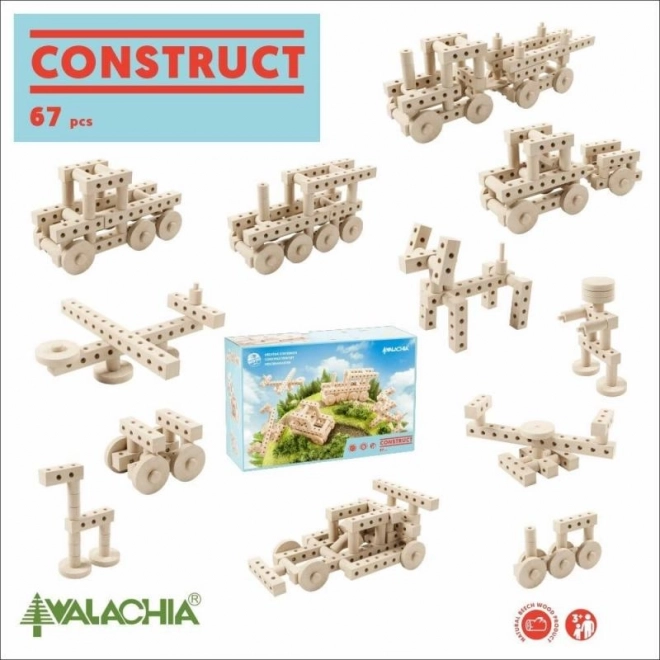 Wooden Building Set for Cars and Animals