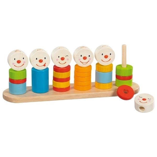 Puzzle with Numbers and Faces on Pegs