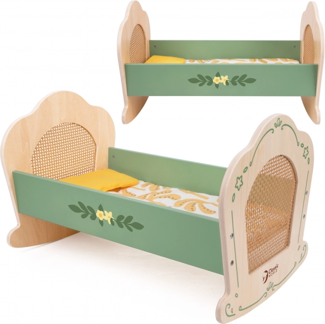 Vintage Wooden Cradle for Dolls