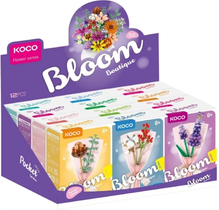 Coffret de construction KOCO Bloom Boutique – petit bouquet, assortiment de fleurs en plastique