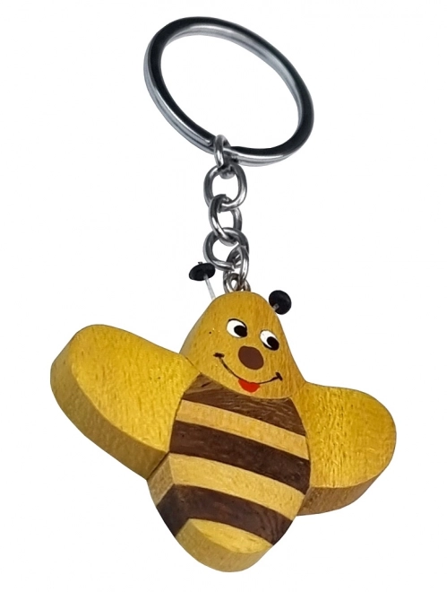 Wooden Bee Keychain