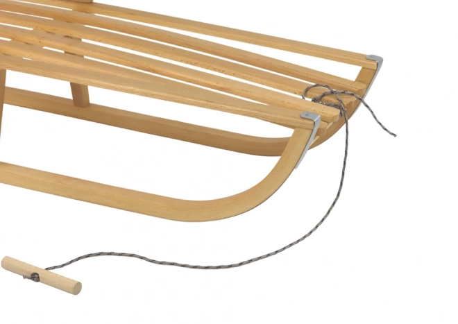 Wooden Sledge with Backrest and Pull String