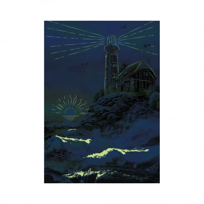 Dino Neon Glow Lighthouse Puzzle 1000 Pieces
