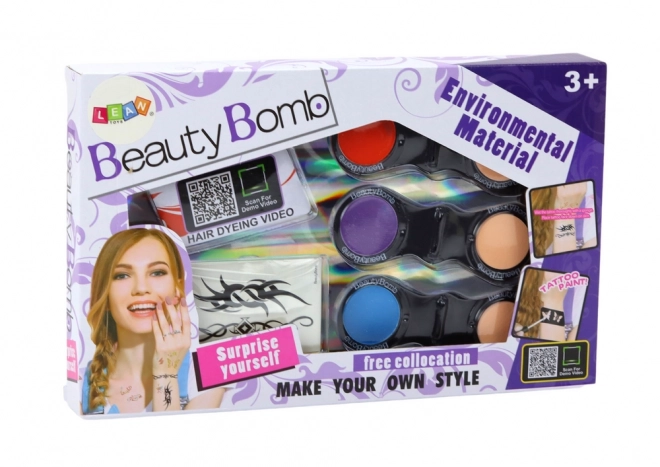 Beauty Set with Tattoos and Hair Chalks