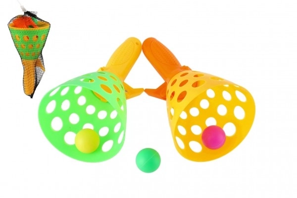 Catch Ball Game Set with 2 Launchers and 3 Balls