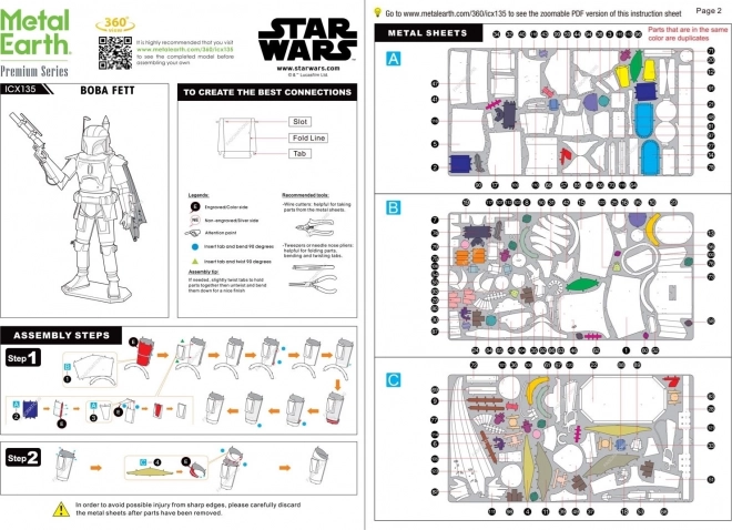 Metal Earth 3D Puzzle Star Wars Boba Fett Iconx