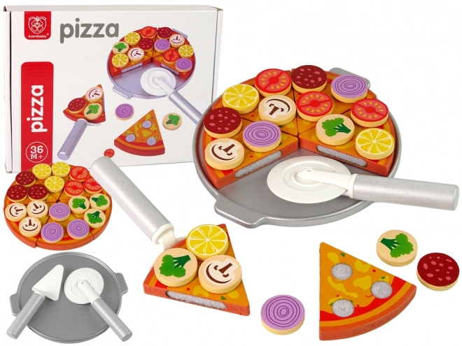 Wooden Pizza Play Set with Velcro Accessories