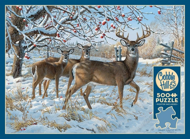 Cobble Hill Winter Deer Puzzle 500 Pieces