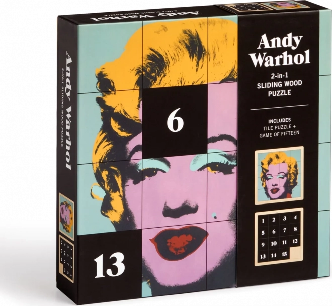 Galison sliding wooden puzzle Andy Warhol: Marilyn