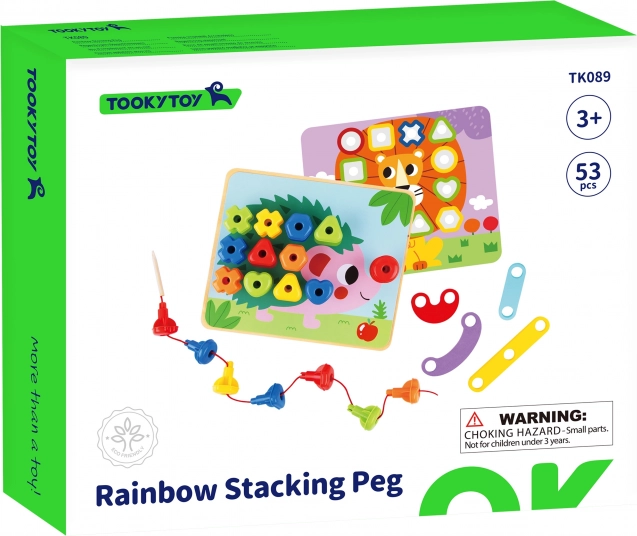 Tooky Toy višenamjenska ploča s raznobojnim vijcima za učenje oblika
