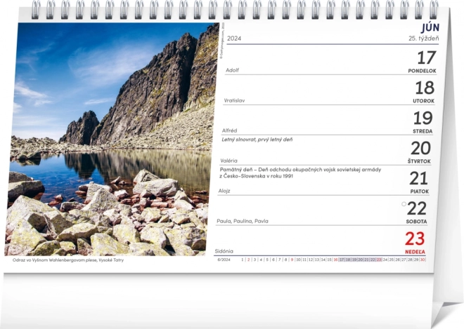 Table Calendar Tatry 2024